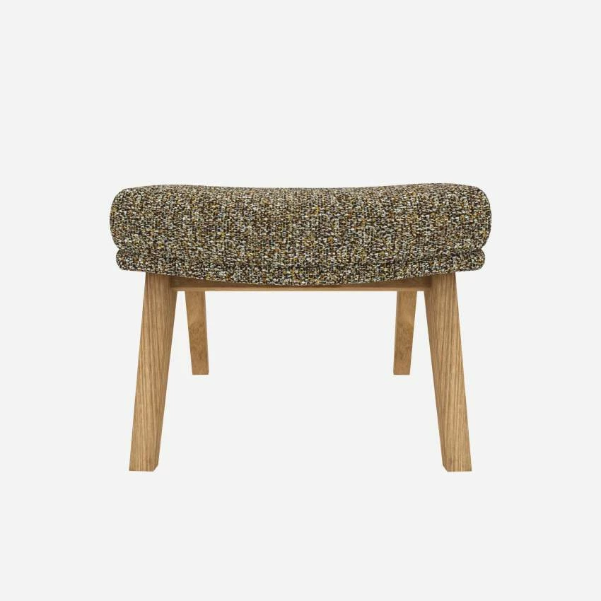 Habitat Repose-pieds En Tissu Venezia - Vert Lichen - Pieds Chêne 1 Habitat Repose-pieds En Tissu Venezia - Vert Lichen - Pieds Chêne