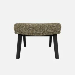 Habitat Repose-pieds En Tissu Venezia - Vert Lichen - Pieds Noirs