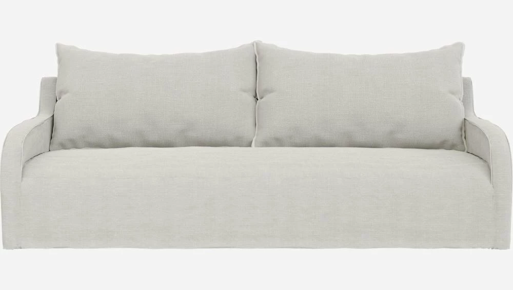 Habitat Canapé 3 Places En Lin - Blanc 5 Habitat Canapé 3 Places En Lin - Blanc – Image 5