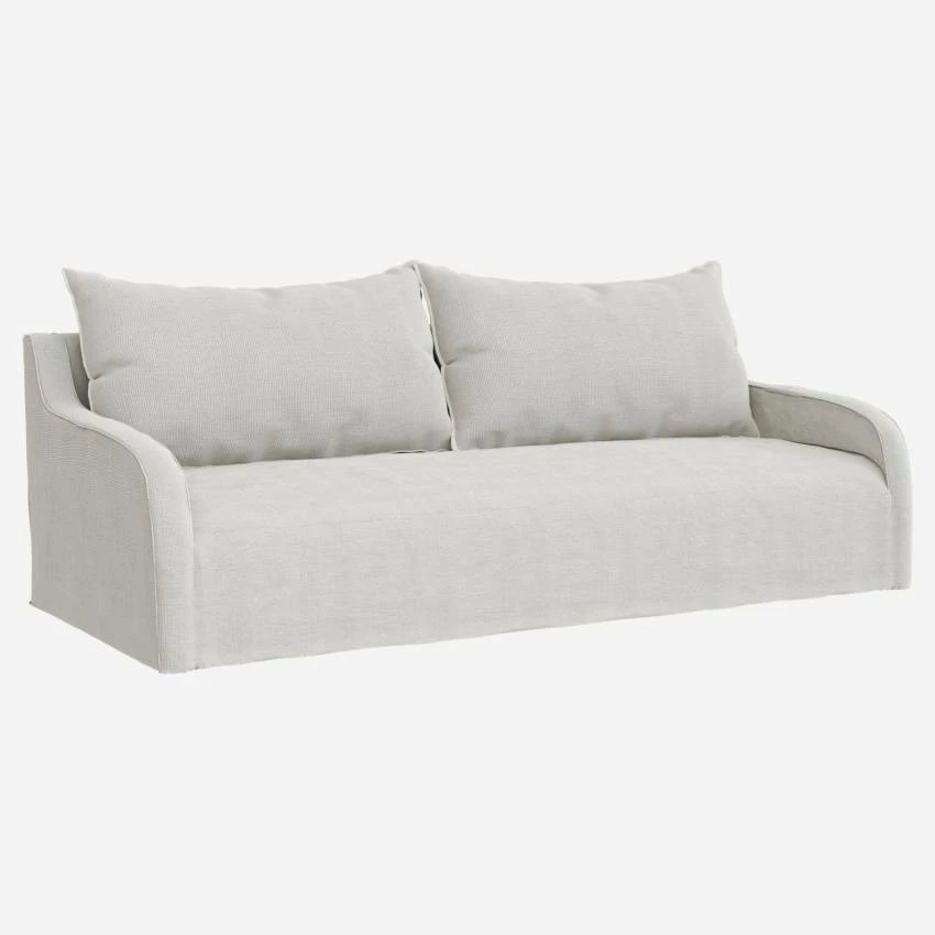 Habitat Canapé 3 Places En Lin - Blanc 2 Habitat Canapé 3 Places En Lin - Blanc – Image 2