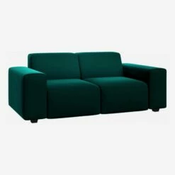 Habitat Canapé 2 Places En Velours - Vert émeraude -meubles boutique divano a 2 posti in velluto verde smeraldo 1101765 1