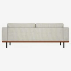 Habitat Canapé 3 Places En Tissu Fasoli - Blanc - Base En Cuir Marron -meubles boutique divano a 3 posti in tessuto bianco neve fasoli con base in pelle marrone 1243287