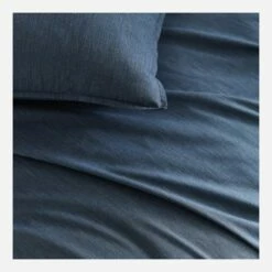Habitat Drap Housse En Coton - 160 X 200 Cm - Bleu Nuit -meubles boutique drap housse en coton 160 x 200 cm bleu nuit 2559349 1