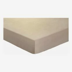 Habitat Drap Housse En Satin De Coton - 160 X 200 Cm - Taupe -meubles boutique drap housse en coton 160 x 200 cm taupe 1091929 1