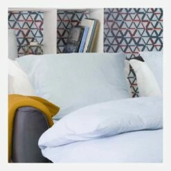 Habitat Drap Housse En Lin - 140 X 200 Cm - Bleu Clair -meubles boutique drap housse en lin 140 x 200 cm bleu clair 1211005 1