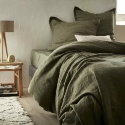 Habitat Drap Housse En Lin - 160 X 200 Cm - Vert Kaki 10 Habitat Drap Housse En Lin - 160 X 200 Cm - Vert Kaki -meubles boutique drap housse en lin 160 x 200 cm kaki 2558903 1