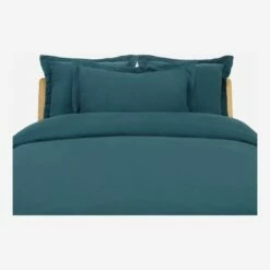 Habitat Drap Housse En Lin - 160 X 200 Cm -Vert -meubles boutique drap housse en lin 160 x 200 cm vert 1211243 1
