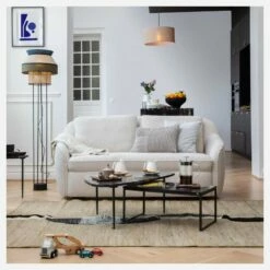 Habitat Canapé 2 Places En Tissu Bouclette - Beige 11 Habitat Canapé 2 Places En Tissu Bouclette - Beige -meubles boutique elise canape 3 places beige 8822747