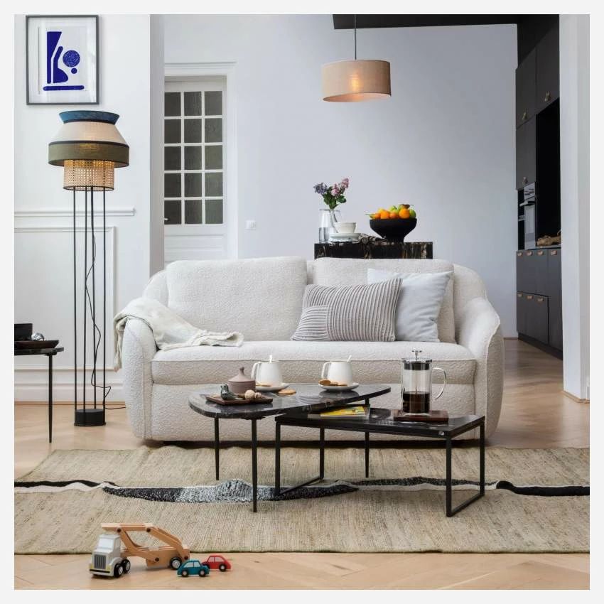 Habitat Canapé 2 Places En Tissu Bouclette - Beige 6 Habitat Canapé 2 Places En Tissu Bouclette - Beige – Image 6