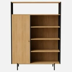 Habitat Bibliothèque En Chêne - Naturel Et Noir - Design By Adrien Carvès