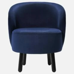Habitat Fauteuil Crapaud En Velours - Bleu Marine