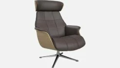 Habitat Fauteuil En Chêne Et Cuir Savoy - Marron Tonka - Pied Aluminium -meubles boutique fauteuil en chene et cuir savoy marron amaretto pied aluminium 1314237 2
