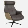 Habitat Fauteuil En Chêne Et Cuir Savoy - Marron Tonka - Pied Noir
