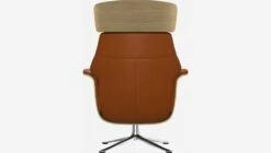 Habitat Fauteuil En Chêne Et Cuir Vintage - Marron Cognac - Pied Aluminium -meubles boutique fauteuil en chene et cuir vintage cognac pied aluminium 1303483 2