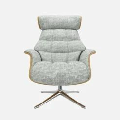 Habitat Fauteuil En Chêne Et Tissu Alba - Gris Brume - Pied Aluminium -meubles boutique fauteuil en chene et tissu alba gris brume pied aluminium 10274877 1