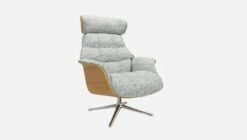 Habitat Fauteuil En Chêne Et Tissu Alba - Gris Brume - Pied Aluminium -meubles boutique fauteuil en chene et tissu alba gris brume pied aluminium 10274881 2
