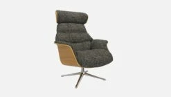 Habitat Fauteuil En Chêne Et Tissu Alba - Gris Nuage - Pied Aluminium -meubles boutique fauteuil en chene et tissu alba gris nuage pied aluminium 10275073 2