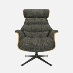 Habitat Fauteuil En Chêne Et Tissu Alba - Gris Nuage - Pied Noir -meubles boutique fauteuil en chene et tissu alba gris nuage pied noir 10275053 1