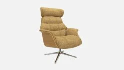 Habitat Fauteuil En Chêne Et Tissu Alba - Jaune Soleil - Pied Aluminium -meubles boutique fauteuil en chene et tissu alba jaune soleil pied aluminium 10275009 2