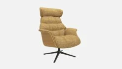 Habitat Fauteuil En Chêne Et Tissu Alba - Jaune Soleil - Pied Noir -meubles boutique fauteuil en chene et tissu alba jaune soleil pied noir 10274993 2