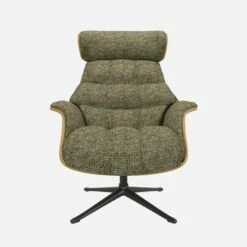 Habitat Fauteuil En Chêne Et Tissu Alba - Vert Orage - Pied Noir -meubles boutique fauteuil en chene et tissu alba vert orage pied noir 10274925 1