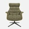 Habitat Fauteuil En Chêne Et Tissu Alba - Vert Orage - Pied Noir
