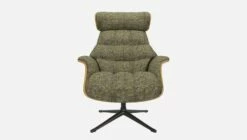 Habitat Fauteuil En Chêne Et Tissu Alba - Vert Orage - Pied Noir -meubles boutique fauteuil en chene et tissu alba vert orage pied noir 10274925 2