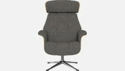 Habitat Fauteuil En Chêne Et Tissu Bellagio - Gris Nocturne - Pied Aluminium -meubles boutique fauteuil en chene et tissu bellagio gris noir pied aluminium 1303885 2