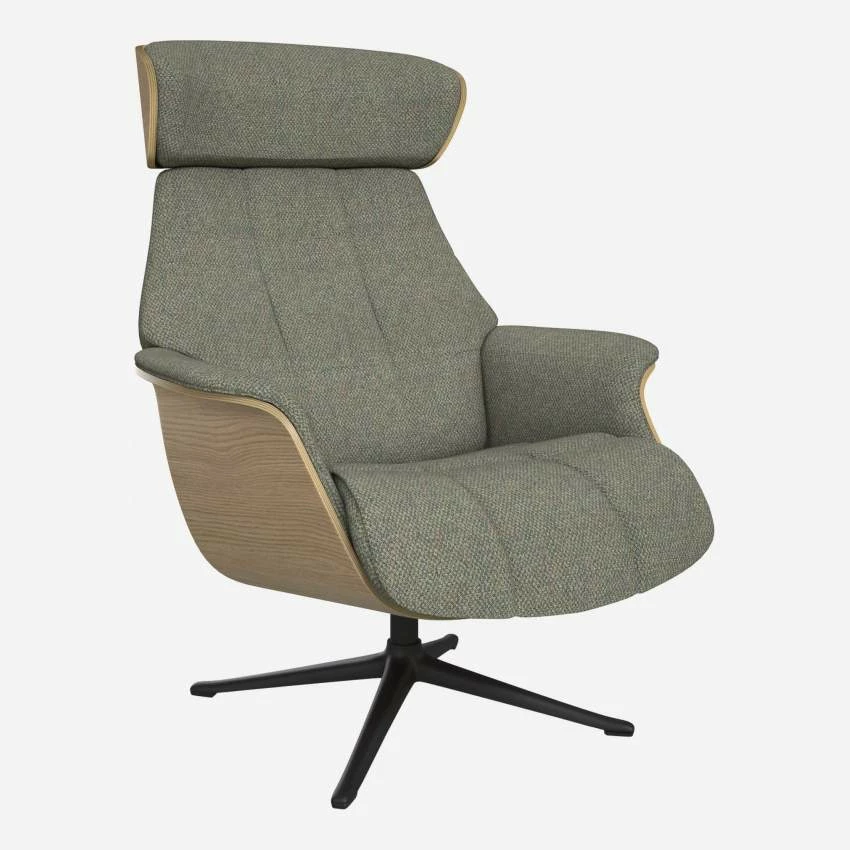 Habitat Fauteuil En Chêne Et Tissu Bellagio - Vert Lagon - Pied Noir 2 Habitat Fauteuil En Chêne Et Tissu Bellagio - Vert Lagon - Pied Noir – Image 2