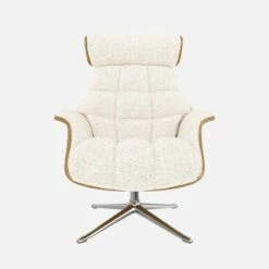 Habitat Fauteuil En Chêne Et Tissu Bormio - Blanc Albâtre - Pied Aluminium -meubles boutique fauteuil en chene et tissu bormio blanc albatre pied aluminium 10374437 1
