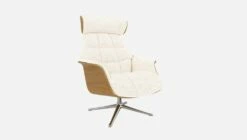 Habitat Fauteuil En Chêne Et Tissu Bormio - Blanc Albâtre - Pied Aluminium -meubles boutique fauteuil en chene et tissu bormio blanc albatre pied aluminium 10374441 2