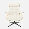 Habitat Fauteuil En Chêne Et Tissu Bormio - Blanc Albâtre - Pied Noir