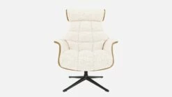 Habitat Fauteuil En Chêne Et Tissu Bormio - Blanc Albâtre - Pied Noir -meubles boutique fauteuil en chene et tissu bormio blanc albatre pied noir 10374425 2
