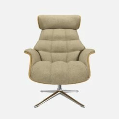 Habitat Fauteuil En Chêne Et Tissu Lucca - Blanc Mastic - Pied Aluminium -meubles boutique fauteuil en chene et tissu lucca blanc mastic pied aluminium 12851665 1