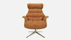 Habitat Fauteuil En Chêne Et Tissu Lucca - Marron Noisette - Pied Aluminium -meubles boutique fauteuil en chene et tissu lucca marron noisette pied aluminium 10274685 2