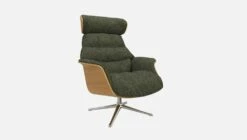 Habitat Fauteuil En Chêne Et Tissu Lucca - Vert Mousse - Pied Aluminium -meubles boutique fauteuil en chene et tissu lucca vert mousse pied aluminium 10274625 2