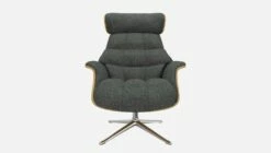 Habitat Fauteuil En Chêne Et Tissu Melina - Gris Ardoise - Pied Aluminium -meubles boutique fauteuil en chene et tissu melina gris ardoise pied aluminium 10274429 2