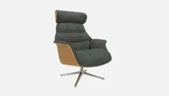 Habitat Fauteuil En Chêne Et Tissu Melina - Gris Ardoise - Pied Aluminium -meubles boutique fauteuil en chene et tissu melina gris ardoise pied aluminium 10274433 2