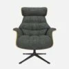Habitat Fauteuil En Chêne Et Tissu Melina - Gris Ardoise - Pied Noir