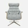 Habitat Fauteuil En Chêne Et Tissu Melina - Gris Asphalte - Pied Aluminium