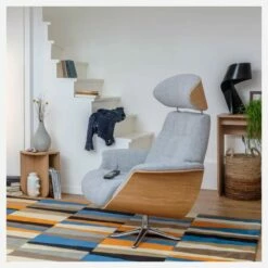 Habitat Fauteuil En Chêne Et Tissu Melina - Gris Asphalte - Pied Aluminium -meubles boutique fauteuil en chene et tissu melina gris asphalte pied aluminium 10354411