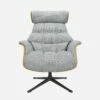 Habitat Fauteuil En Chêne Et Tissu Melina - Gris Asphalte - Pied Noir