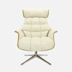 Habitat Fauteuil En Chêne Et Tissu Venezia - Blanc Craie - Pied Aluminium -meubles boutique fauteuil en chene et tissu venezia blanc craie pied aluminium 10274365 1