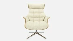 Habitat Fauteuil En Chêne Et Tissu Venezia - Blanc Craie - Pied Aluminium -meubles boutique fauteuil en chene et tissu venezia blanc craie pied aluminium 10274365 2