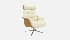 Habitat Fauteuil En Chêne Et Tissu Venezia - Blanc Craie - Pied Aluminium -meubles boutique fauteuil en chene et tissu venezia blanc craie pied aluminium 10274369 2