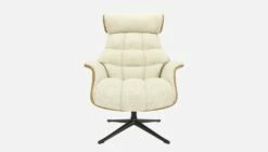 Habitat Fauteuil En Chêne Et Tissu Venezia - Blanc Craie - Pied Noir -meubles boutique fauteuil en chene et tissu venezia blanc craie pied noir 10274349 2