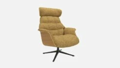 Habitat Fauteuil En Chêne Et Tissu Venezia - Jaune épice - Pied Noir -meubles boutique fauteuil en chene et tissu venezia jaune epice pied noir 10274225 2