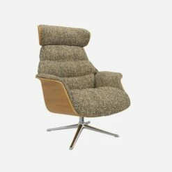 Habitat Fauteuil En Chêne Et Tissu Venezia - Vert Lichen - Pied Aluminium -meubles boutique fauteuil en chene et tissu venezia vert lichen pied aluminium 10274177 1