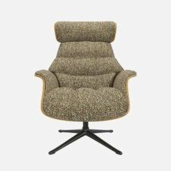 Habitat Fauteuil En Chêne Et Tissu Venezia - Vert Lichen - Pied Noir -meubles boutique fauteuil en chene et tissu venezia vert lichen pied noir 10274157 1