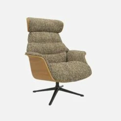 Habitat Fauteuil En Chêne Et Tissu Venezia - Vert Lichen - Pied Noir -meubles boutique fauteuil en chene et tissu venezia vert lichen pied noir 10274161 1